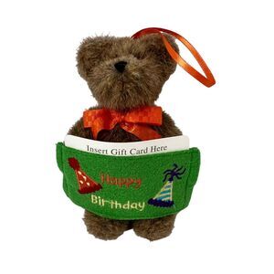 Boyd's Bear 5" Plush HAPPY BIRTHDAY Gift Card Holder Brown Stuffed Animal Toy